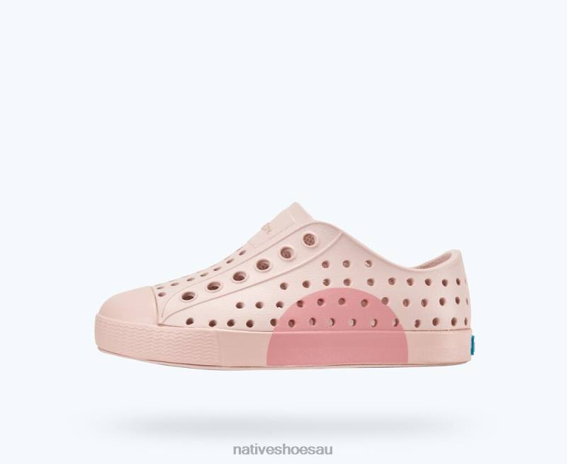 Footwear Native Shoes Jefferson Block Dust Pink/ Rose Circle Kids 4DD0241 - Click Image to Close