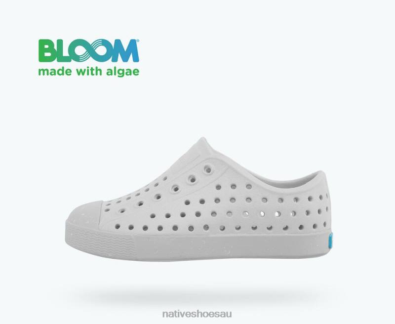 Footwear Native Shoes Jefferson Bloom Mist Grey/ Shell Speckles Kids 4DD0169 - Click Image to Close