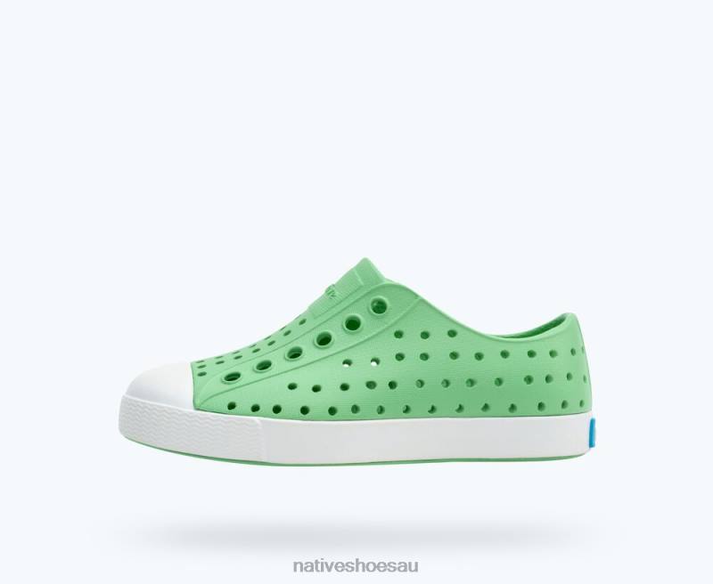 Footwear Native Shoes Jefferson Candy Green/ Shell White Kids 4DD0251 - Click Image to Close