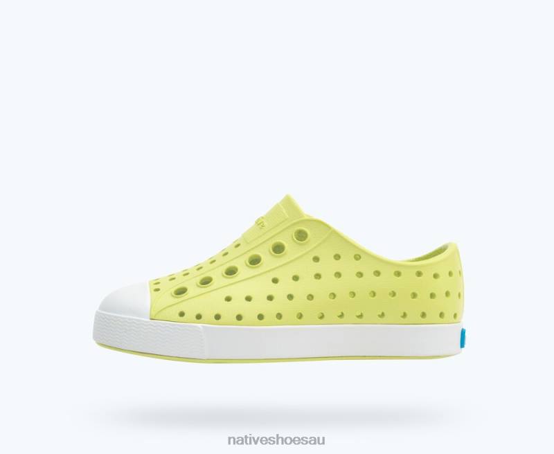 Footwear Native Shoes Jefferson Celery Green/ Shell White Kids 4DD0116 - Click Image to Close