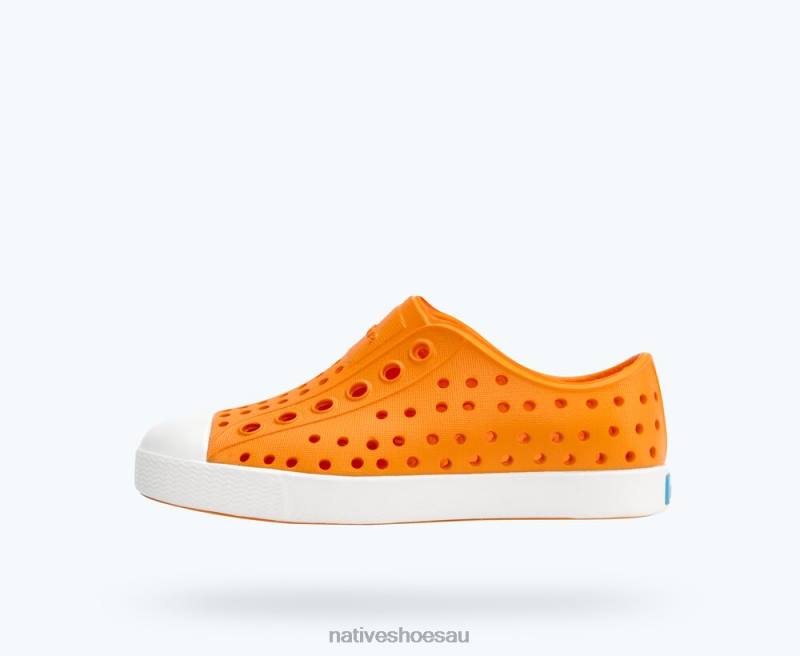 Footwear Native Shoes Jefferson City Orange / Shell White Kids 4DD0126 - Click Image to Close