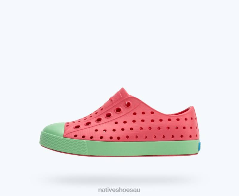 Footwear Native Shoes Jefferson Dazzle Pink/ Candy Green Kids 4DD0117