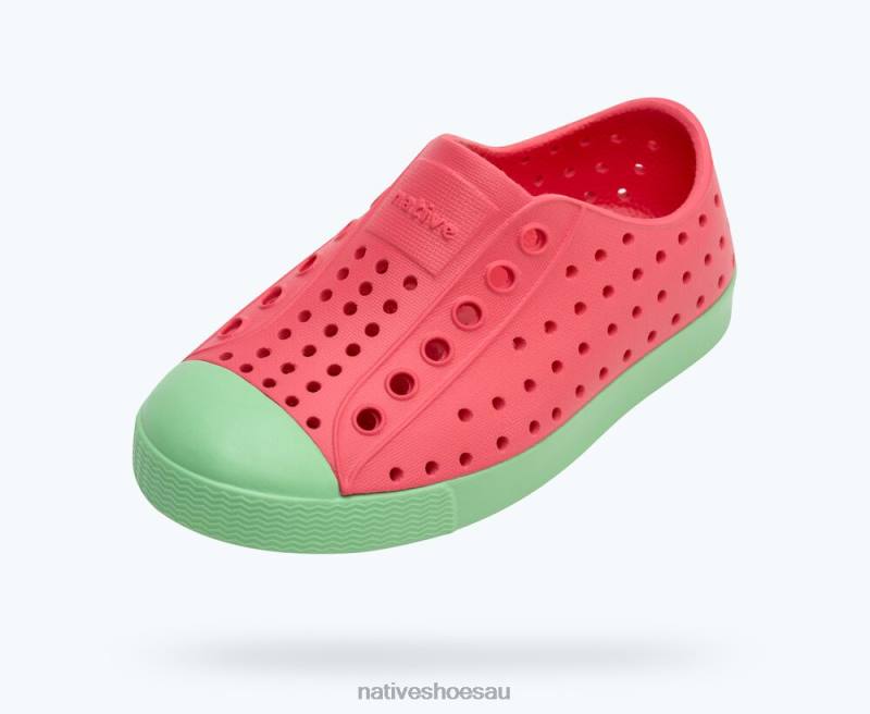 Footwear Native Shoes Jefferson Dazzle Pink/ Candy Green Kids 4DD0117