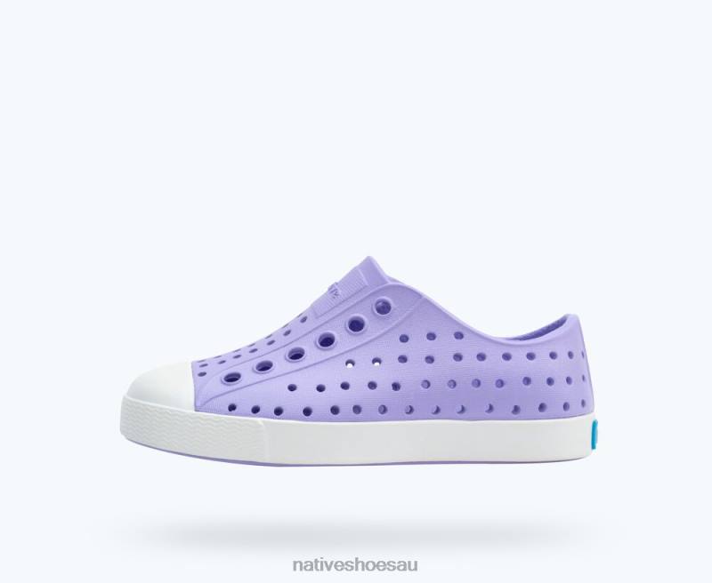 Footwear Native Shoes Jefferson Healing Purple/ Shell White Kids 4DD0231 - Click Image to Close