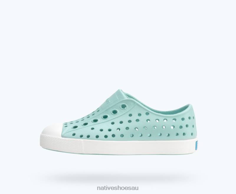 Footwear Native Shoes Jefferson Hydrangea Blue/ Shell White Kids 4DD0129 - Click Image to Close