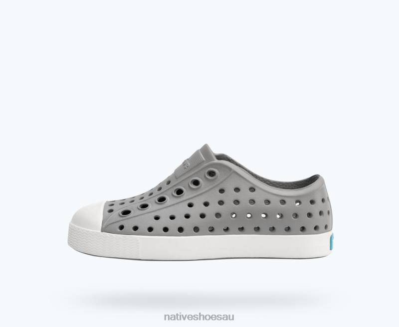 Footwear Native Shoes Jefferson Pigeon Grey/ Shell White Kids 4DD0132 - Click Image to Close