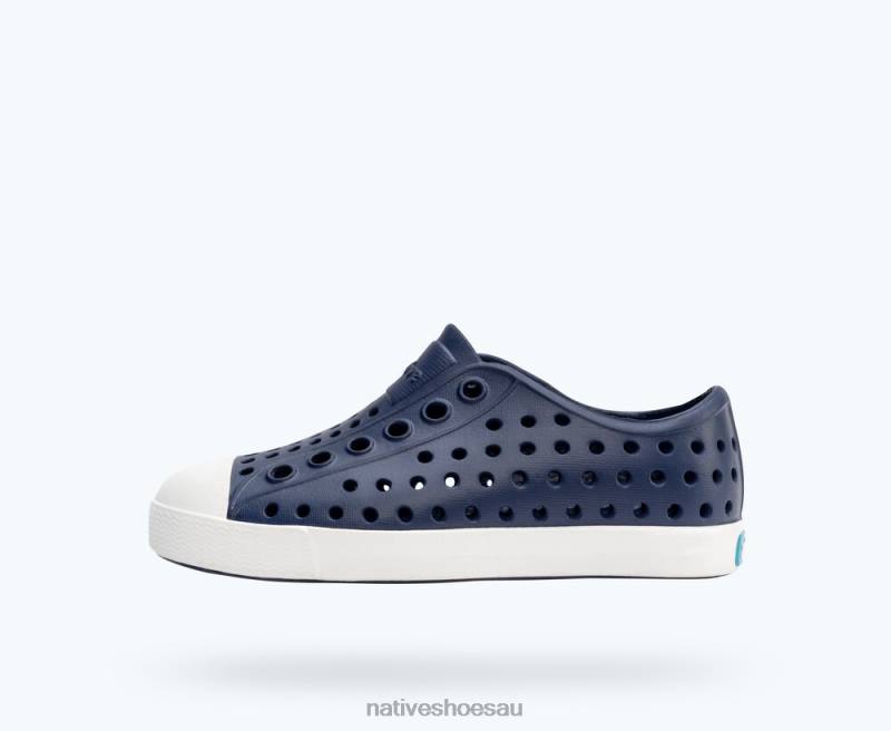 Footwear Native Shoes Jefferson Regatta Blue/ Shell White Kids 4DD0133 - Click Image to Close