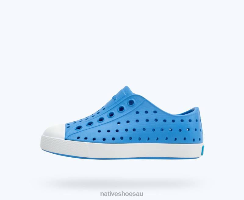 Footwear Native Shoes Jefferson Resting Blue/ Shell White Kids 4DD0243 - Click Image to Close