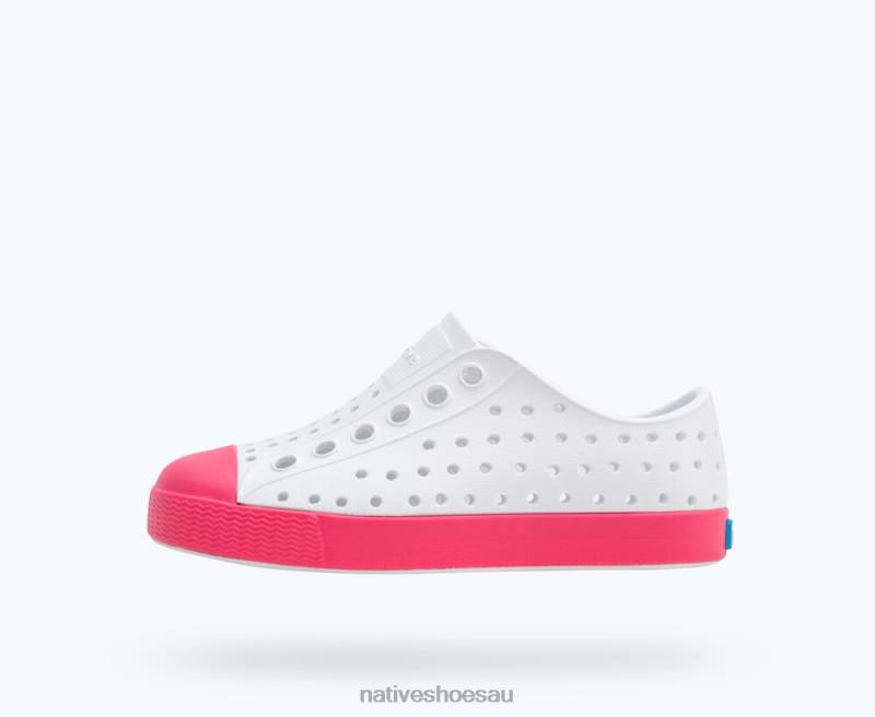 Footwear Native Shoes Jefferson Shell White/ Dazzle Pink Kids 4DD0220 - Click Image to Close