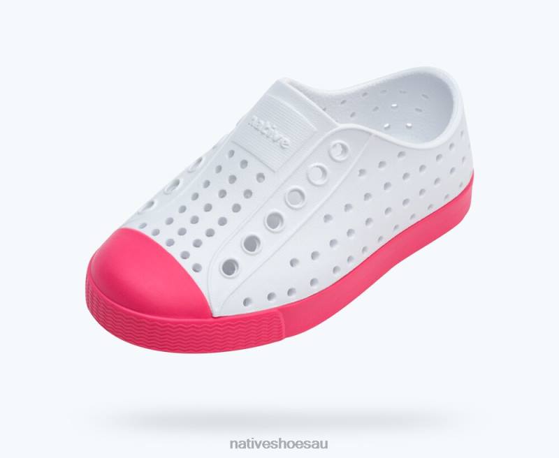 Footwear Native Shoes Jefferson Shell White/ Dazzle Pink Kids 4DD0220