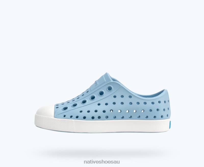 Footwear Native Shoes Jefferson Sky Blue/ Shell White Kids 4DD0139 - Click Image to Close