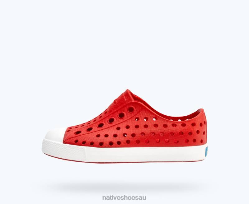 Footwear Native Shoes Jefferson Torch Red/ Shell White Kids 4DD0128 - Click Image to Close