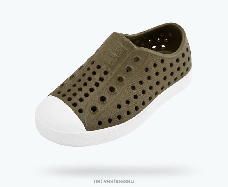 Footwear Native Shoes Jefferson Utili Green/ Shell White Kids 4DD0217