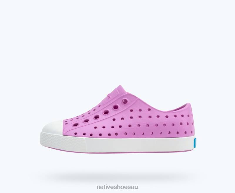 Footwear Native Shoes Jefferson Winterberry Pink/ Shell White Kids 4DD0166 - Click Image to Close