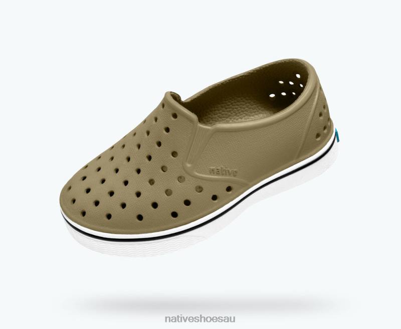 Footwear Native Shoes Miles Utili Green/ Shell White Kids 4DD0161