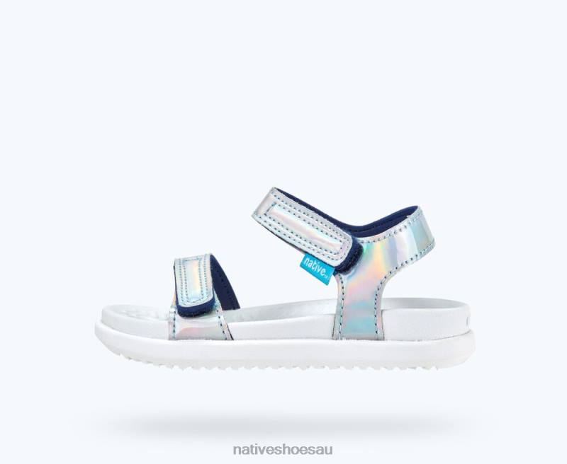 Footwear Native Shoes Charley Hologram Hologram/ Shell White Kids 4DD0105 - Click Image to Close