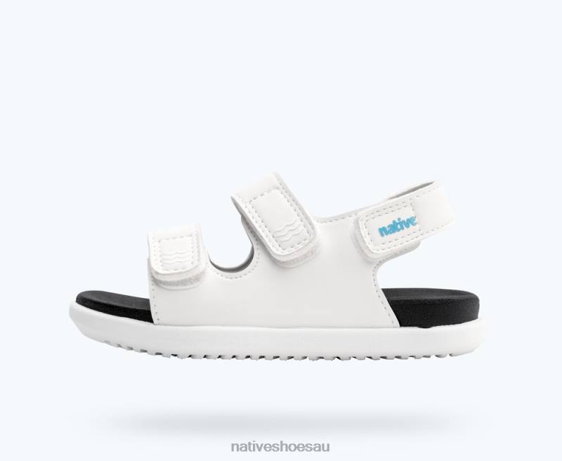 Footwear Native Shoes Frankie Sugarlite Shell White/ Jiffy Black Kids 4DD0108