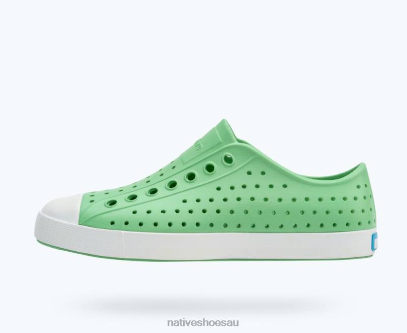 Footwear Native Shoes Jefferson Candy Green/ Shell White Men 4DD025 - Click Image to Close