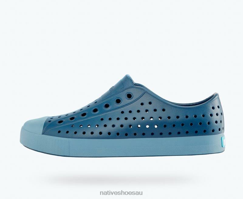 Footwear Native Shoes Jefferson Challenger Blue/ Still Blue Men 4DD065 - Click Image to Close