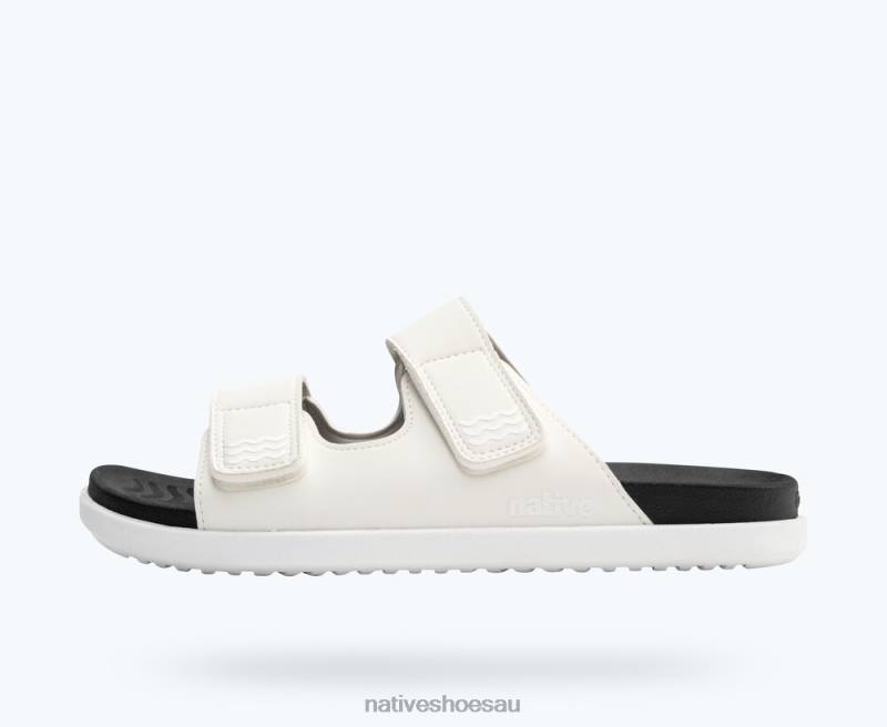 Footwear Native Shoes Frankie Sugarlite Shell White/ Jiffy Black Men 4DD01 - Click Image to Close